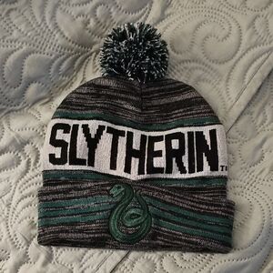Slytherin Striped Beanie with Pom